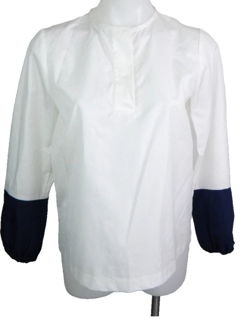 Argent Split Neck Color Block Blouse